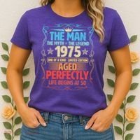 The Man Myth Legend 1975 Aged Perfectly 50th Birthday Women's T-Shirt thumb 2