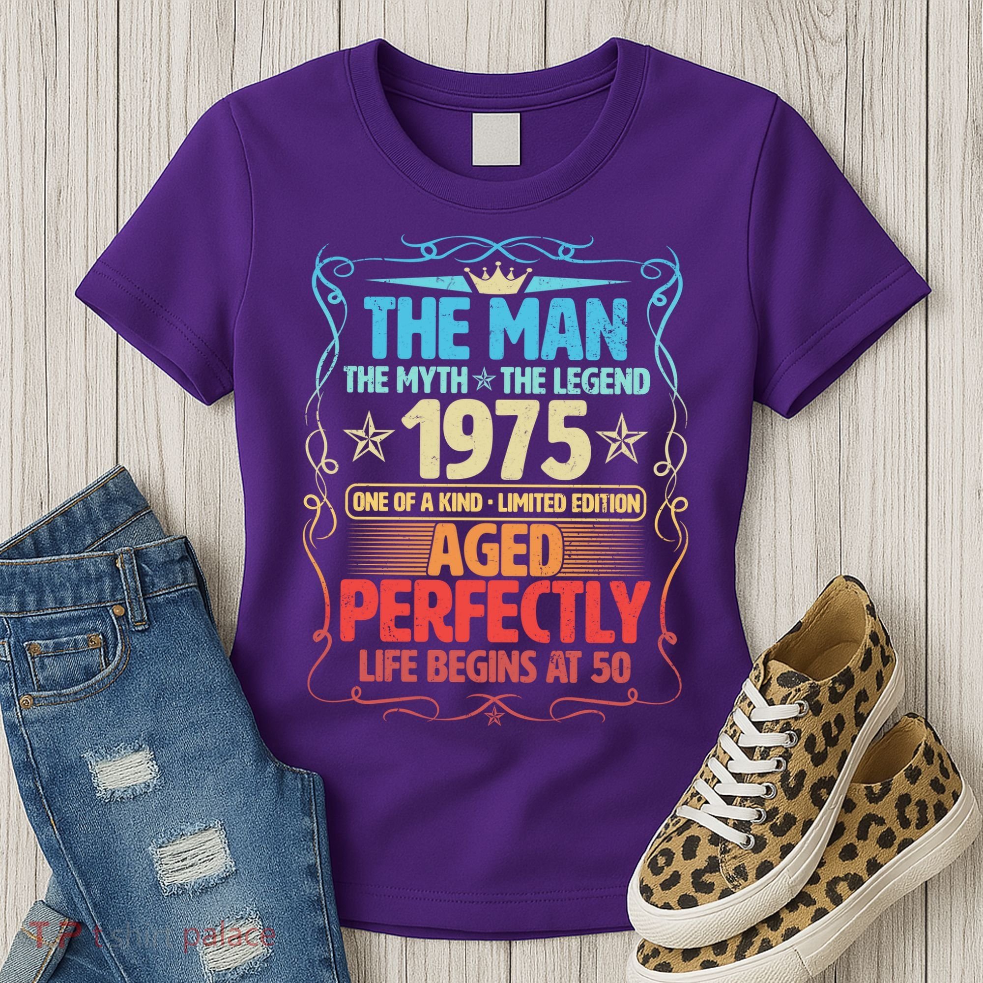 The Man Myth Legend 1975 Aged Perfectly 50th Birthday Women's T-Shirt