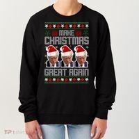 Trump Mugshot Make Christmas Great Again Funny Ugly Women's Sweatshirt thumb 0