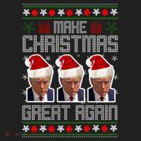 Trump Mugshot Make Christmas Great Again Funny Ugly Women's Sweatshirt thumb 2