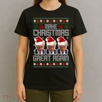 Trump Mugshot Make Christmas Great Again Funny Ugly T-Shirt thumb 4