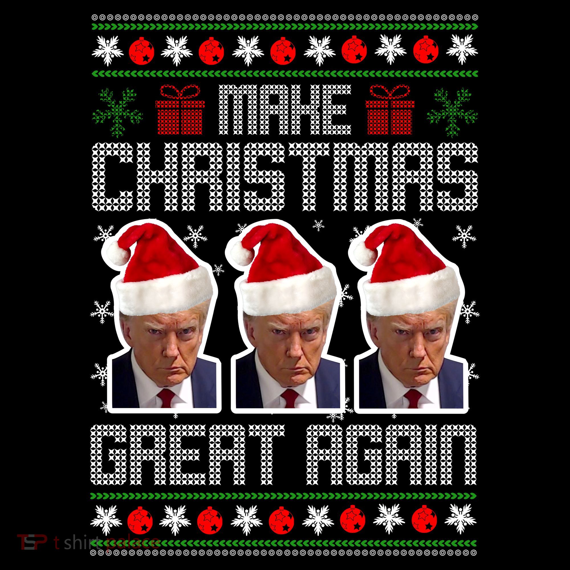 Trump Mugshot Make Christmas Great Again Funny Ugly Women's Hoodie