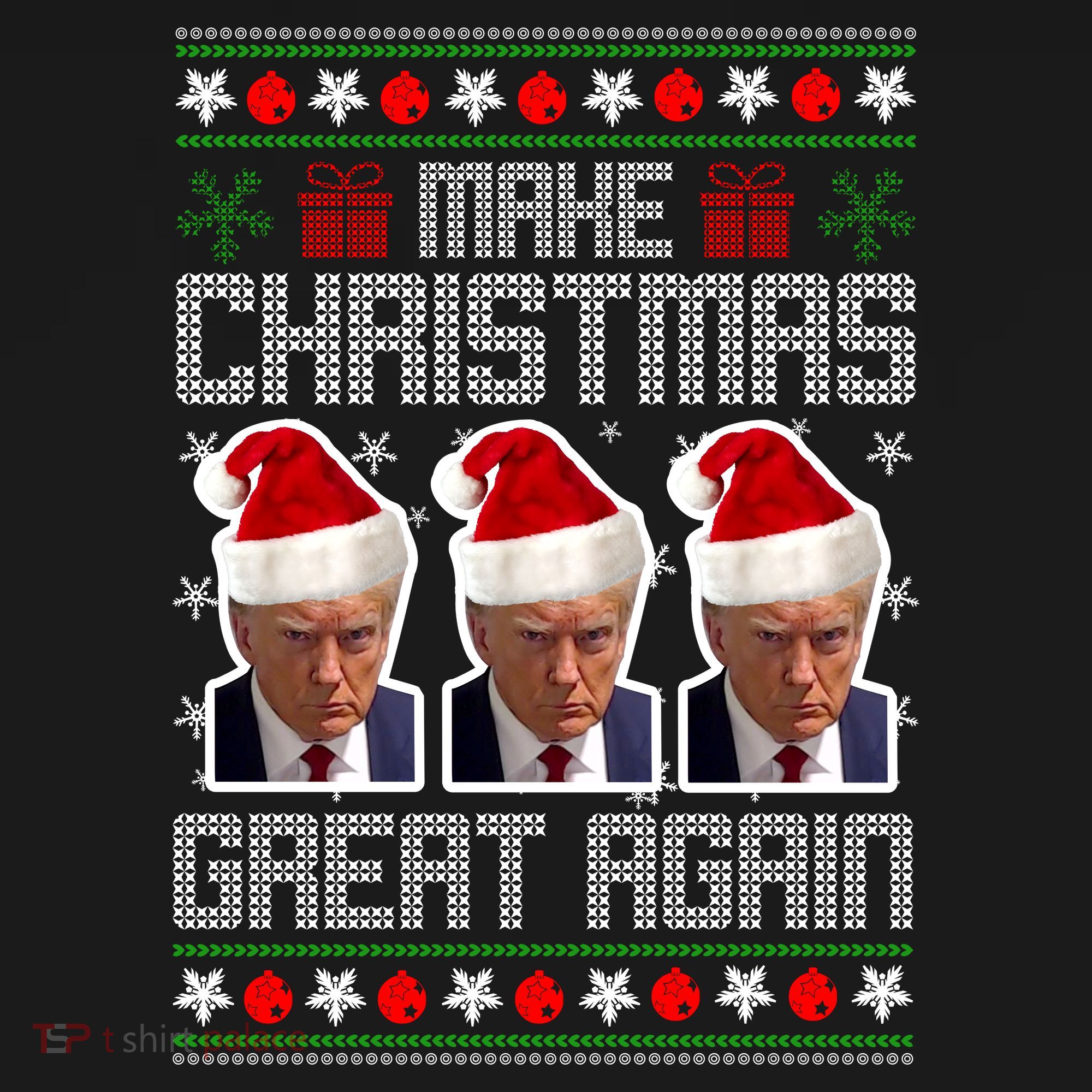 Trump Mugshot Make Christmas Great Again Funny Ugly Women's Tank Top