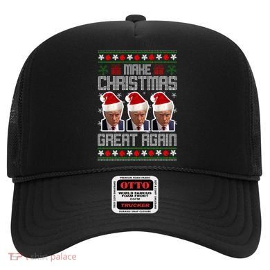 Trump Mugshot Make Christmas Great Again Funny Ugly Hat