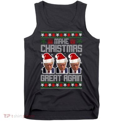 Trump Mugshot Make Christmas Great Again Funny Ugly Tank Top