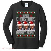 Trump Mugshot Make Christmas Great Again Funny Ugly Kids Long Sleeve Shirt thumb 0