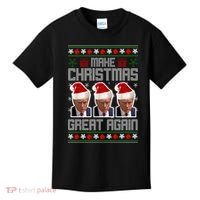 Trump Mugshot Make Christmas Great Again Funny Ugly Kids T-Shirt thumb 0