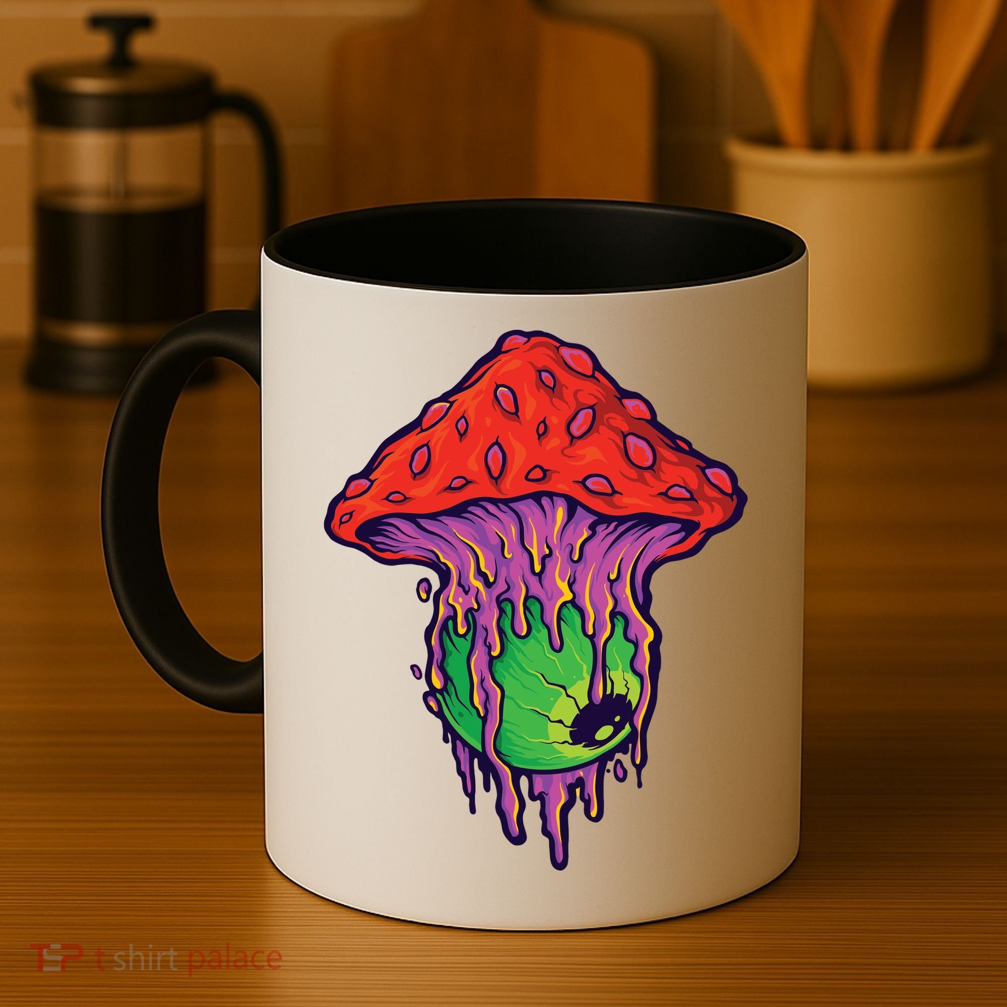 Trippy Melting Mushroom Coffee Mug