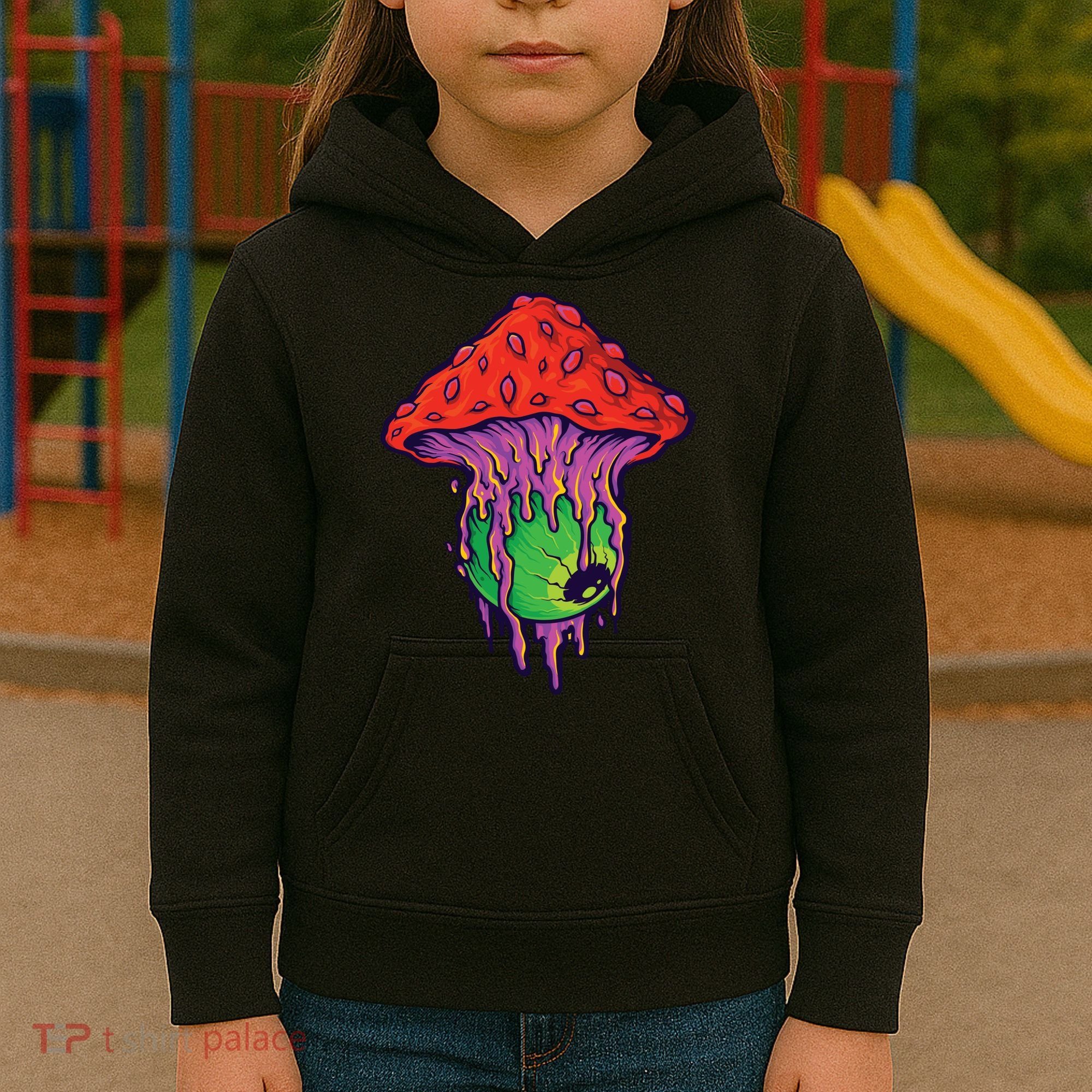 Trippy Melting Mushroom Kids Hoodie