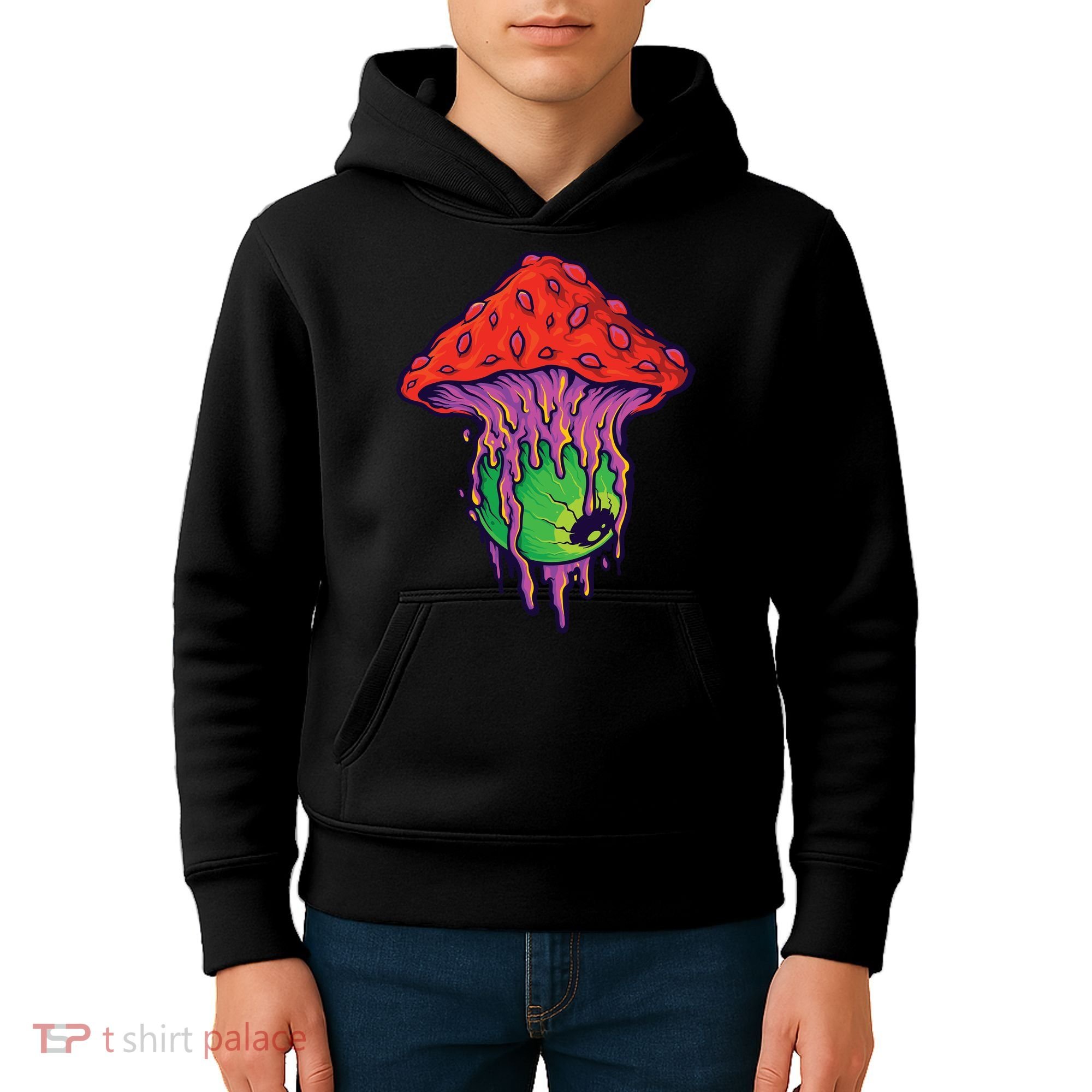 Trippy Melting Mushroom Kids Hoodie