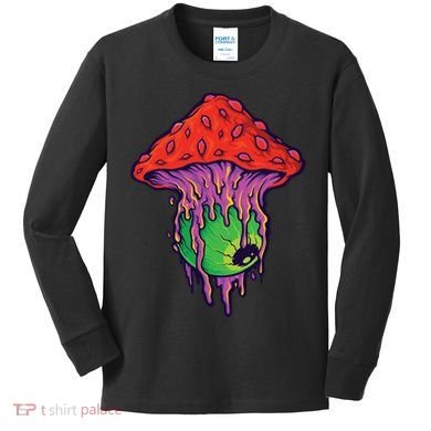Trippy Melting Mushroom Kids Long Sleeve Shirt