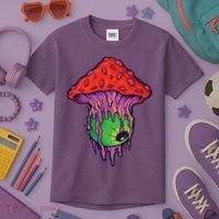 Trippy Melting Mushroom Kids T-Shirt thumb 3