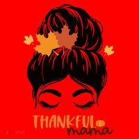 Thankful Mama Messy Bun Autumn Santa Hat thumb 1