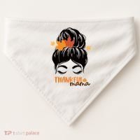 Thankful Mama Messy Bun Autumn USA-Made Doggie Bandana thumb 0