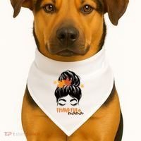 Thankful Mama Messy Bun Autumn USA-Made Doggie Bandana thumb 1