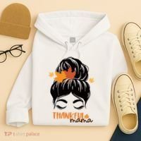 Thankful Mama Messy Bun Autumn Hoodie thumb 4