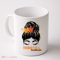 Thankful Mama Messy Bun Autumn Coffee Mug thumb 0
