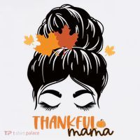 Thankful Mama Messy Bun Autumn Women's Hoodie thumb 2