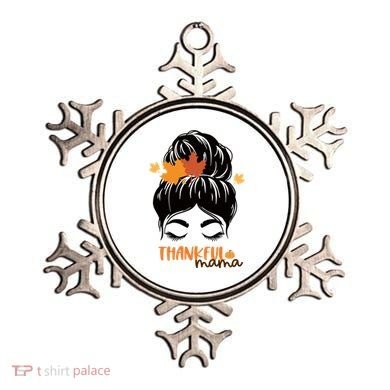 Thankful Mama Messy Bun Autumn Ornament