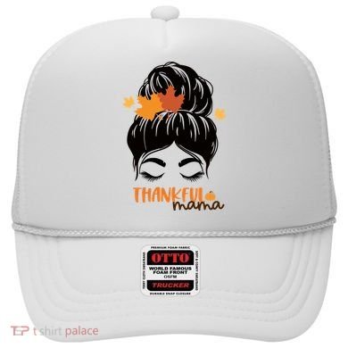 Thankful Mama Messy Bun Autumn Hat