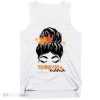 Thankful Mama Messy Bun Autumn Tank Top thumb 0