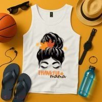 Thankful Mama Messy Bun Autumn Tank Top thumb 4
