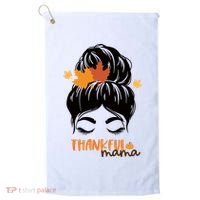 Thankful Mama Messy Bun Autumn Golf Towel thumb 0