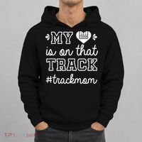 Track Mom My Heart Is On That Track Runner Running Mama Hoodie thumb 0