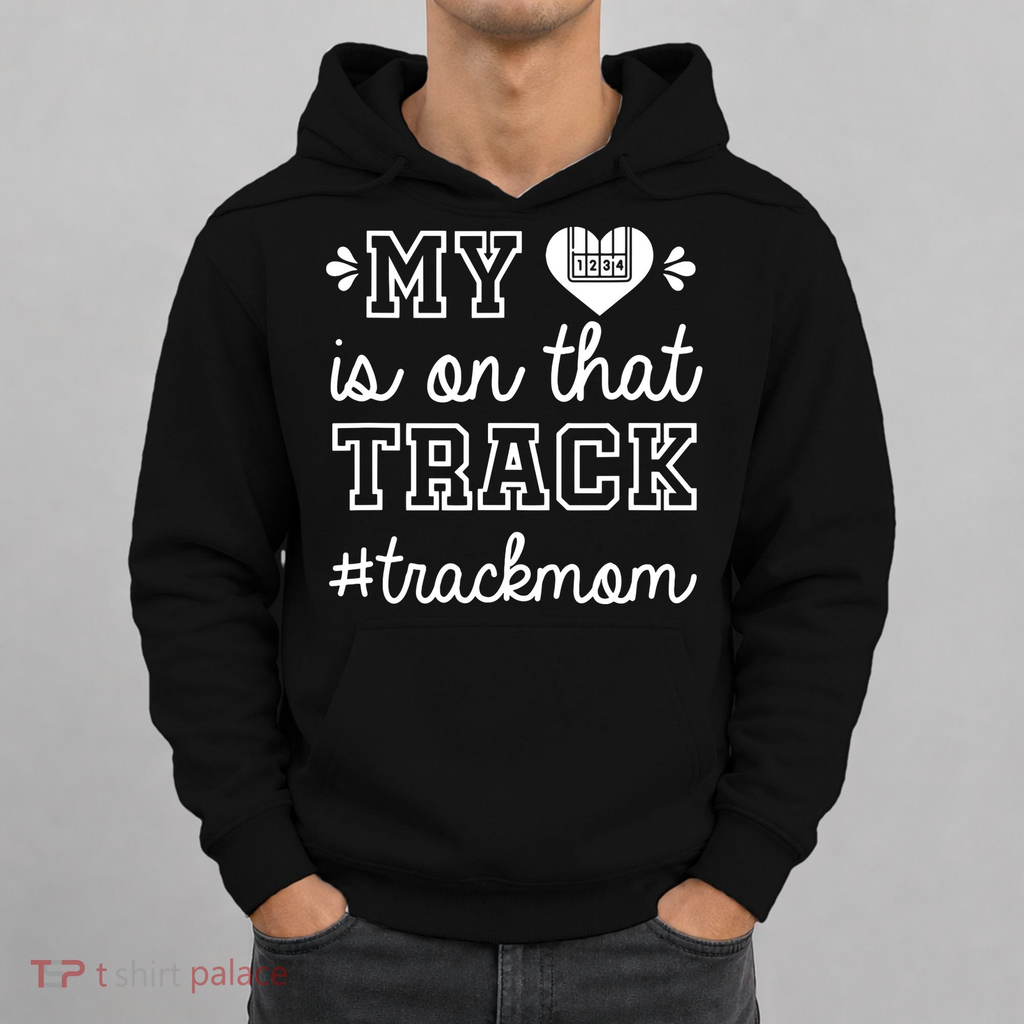 Track Mom My Heart Is On That Track Runner Running Mama Hoodie