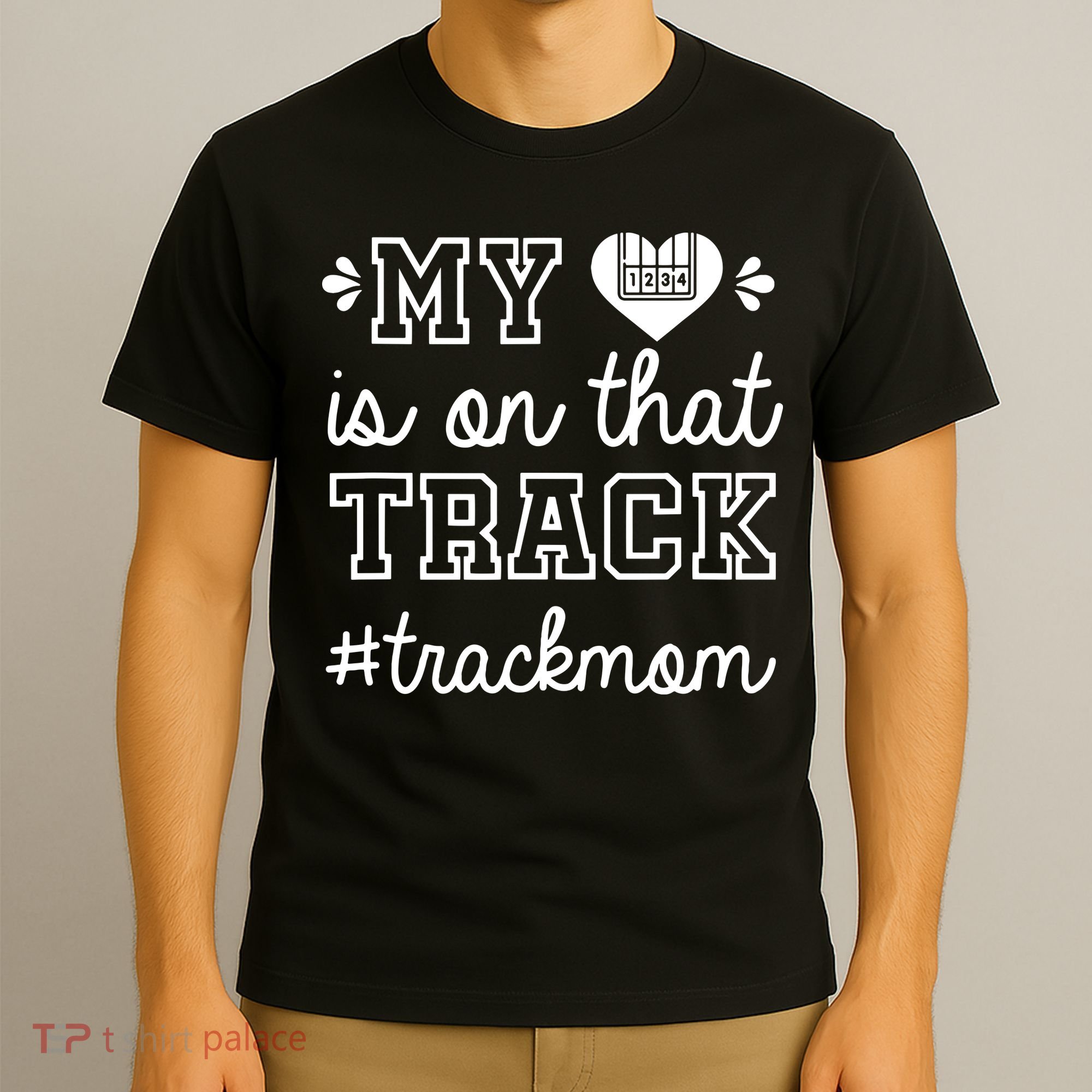 Track Mom My Heart Is On That Track Runner Running Mama T-Shirt
