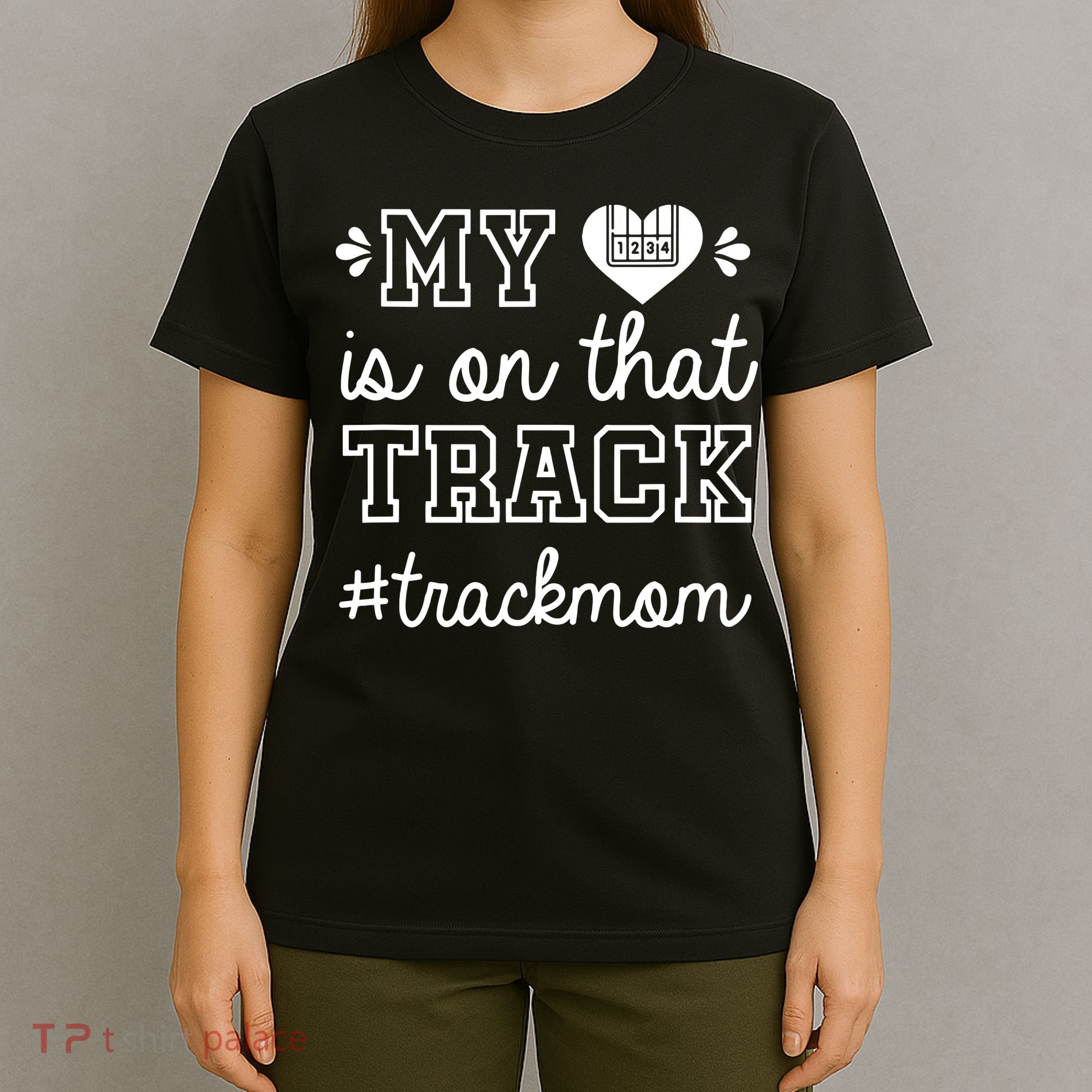 Track Mom My Heart Is On That Track Runner Running Mama T-Shirt