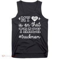 Track Mom My Heart Is On That Track Runner Running Mama Tank Top thumb 0