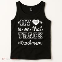 Track Mom My Heart Is On That Track Runner Running Mama Tank Top thumb 2