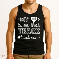 Track Mom My Heart Is On That Track Runner Running Mama Tank Top thumb 3