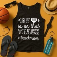 Track Mom My Heart Is On That Track Runner Running Mama Tank Top thumb 4