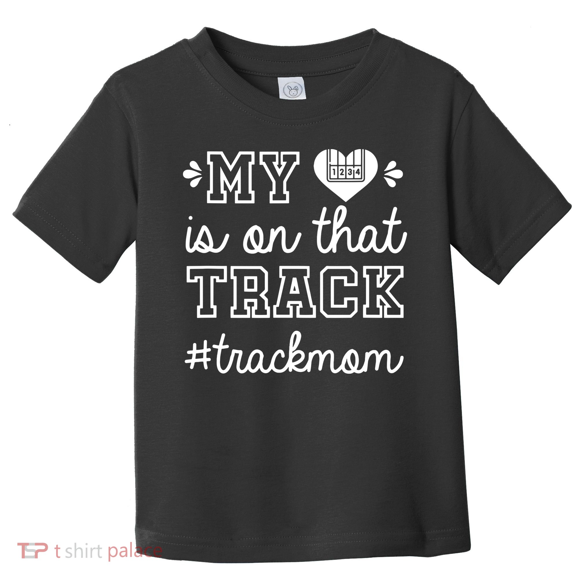 Track Mom My Heart Is On That Track Runner Running Mama Toddler T-Shirt