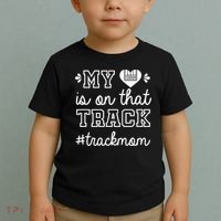 Track Mom My Heart Is On That Track Runner Running Mama Toddler T-Shirt thumb 2