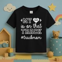 Track Mom My Heart Is On That Track Runner Running Mama Toddler T-Shirt thumb 3