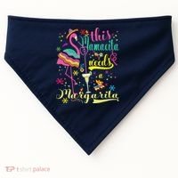 This Mamacita Needs A Margarita Cinco De Mayo Pink Flamingo USA-Made Doggie Bandana thumb 0