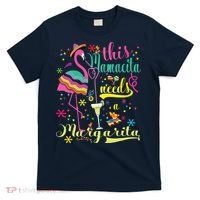 This Mamacita Needs A Margarita Cinco De Mayo Pink Flamingo T-Shirt thumb 0
