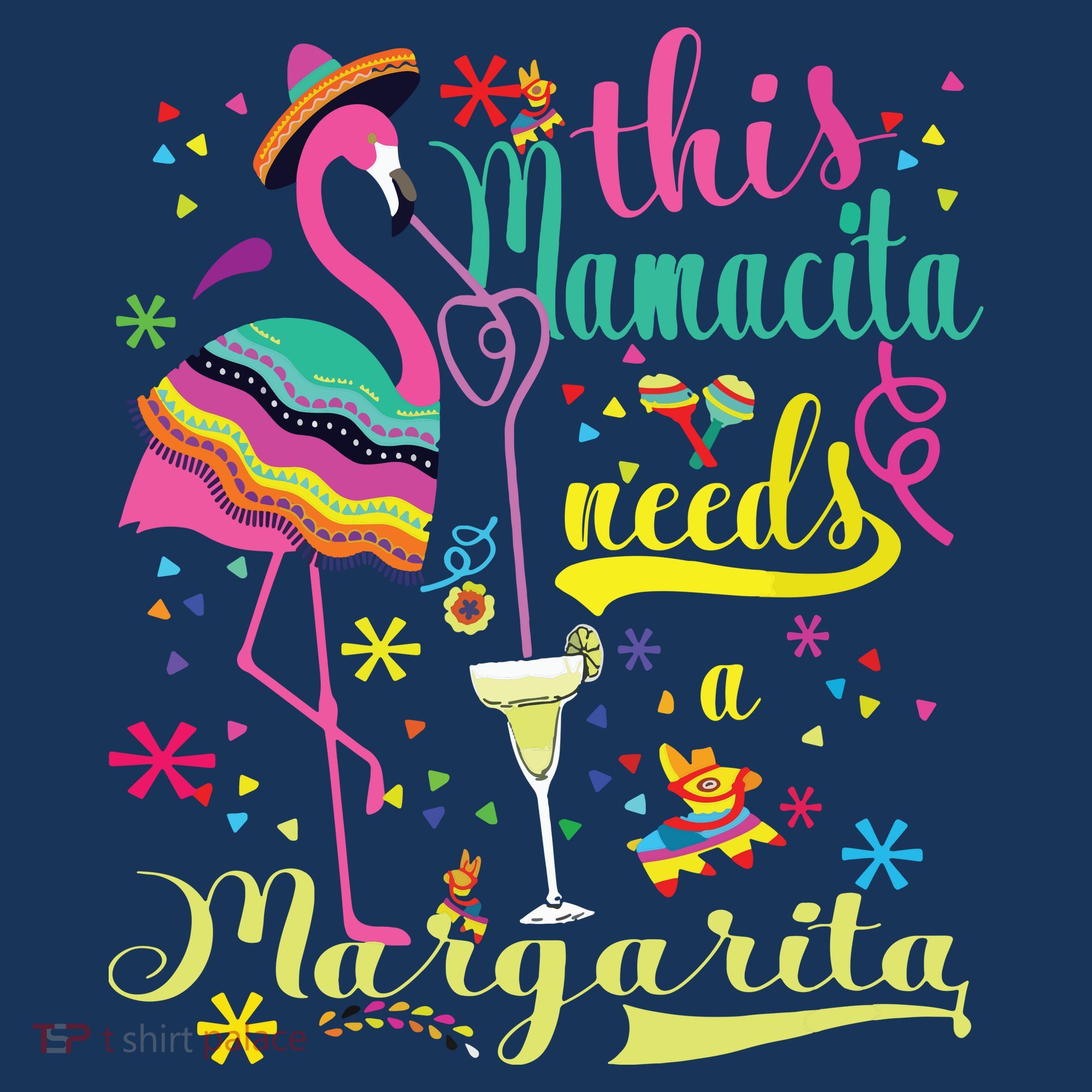 This Mamacita Needs A Margarita Cinco De Mayo Pink Flamingo Polo