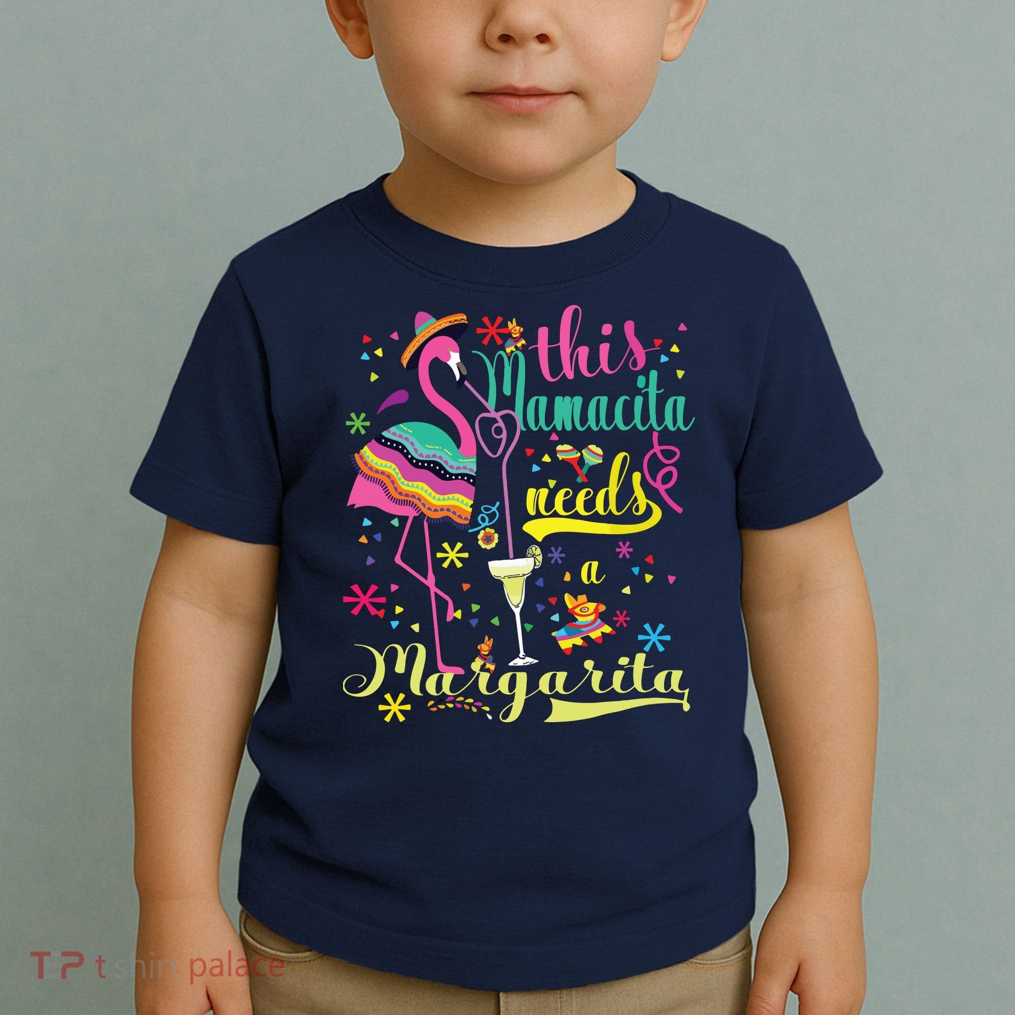 This Mamacita Needs A Margarita Cinco De Mayo Pink Flamingo Toddler T-Shirt