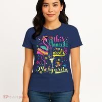 This Mamacita Needs A Margarita Cinco De Mayo Pink Flamingo Women's T-Shirt thumb 4