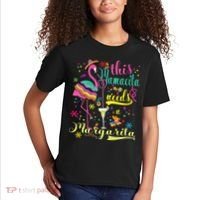 This Mamacita Needs A Margarita Cinco De Mayo Pink Flamingo Kids T-Shirt thumb 2