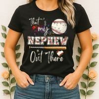 That's My Nephew Out There Baseball Aunt for Mothers Day Women's T-Shirt thumb 2