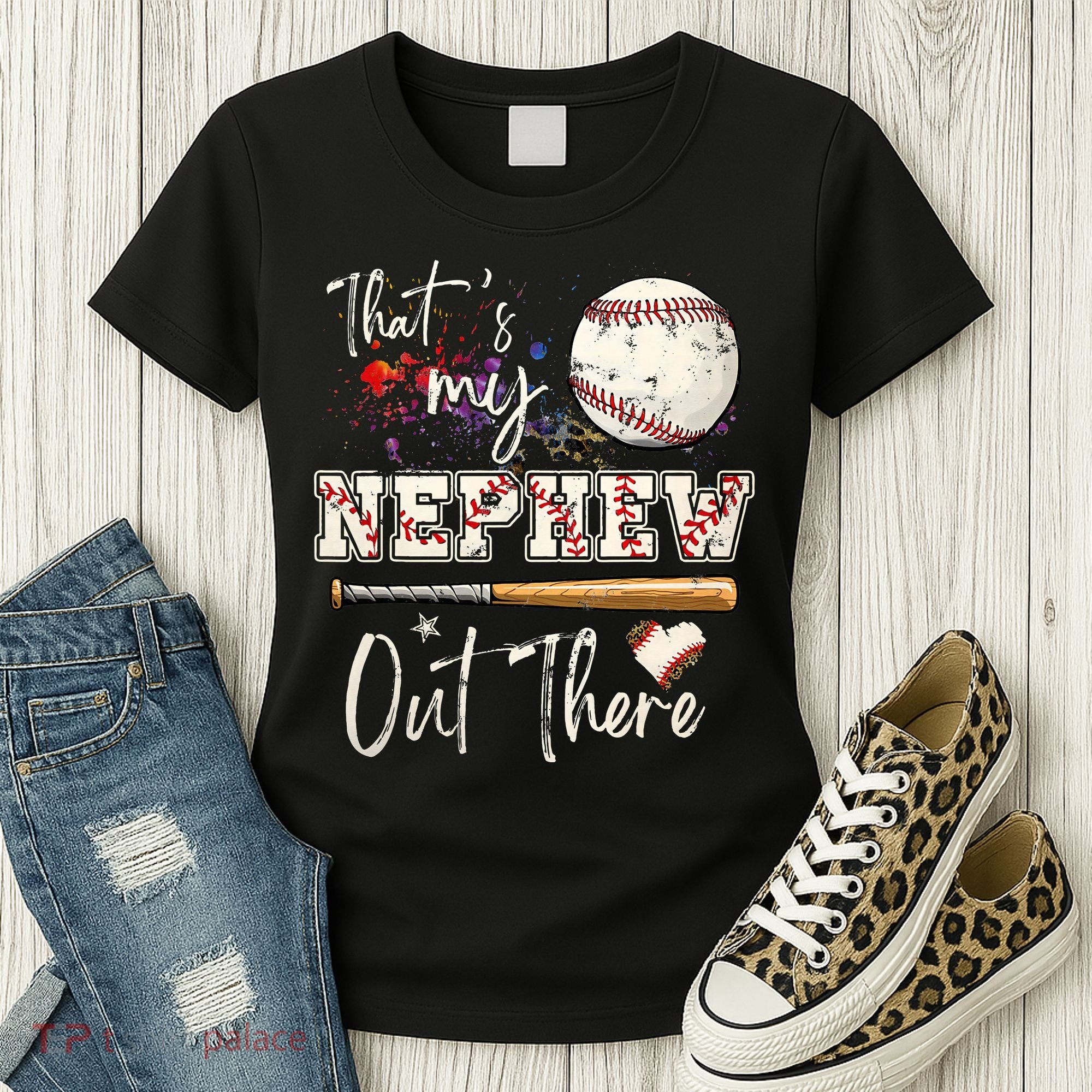 That's My Nephew Out There Baseball Aunt for Mothers Day Women's T-Shirt