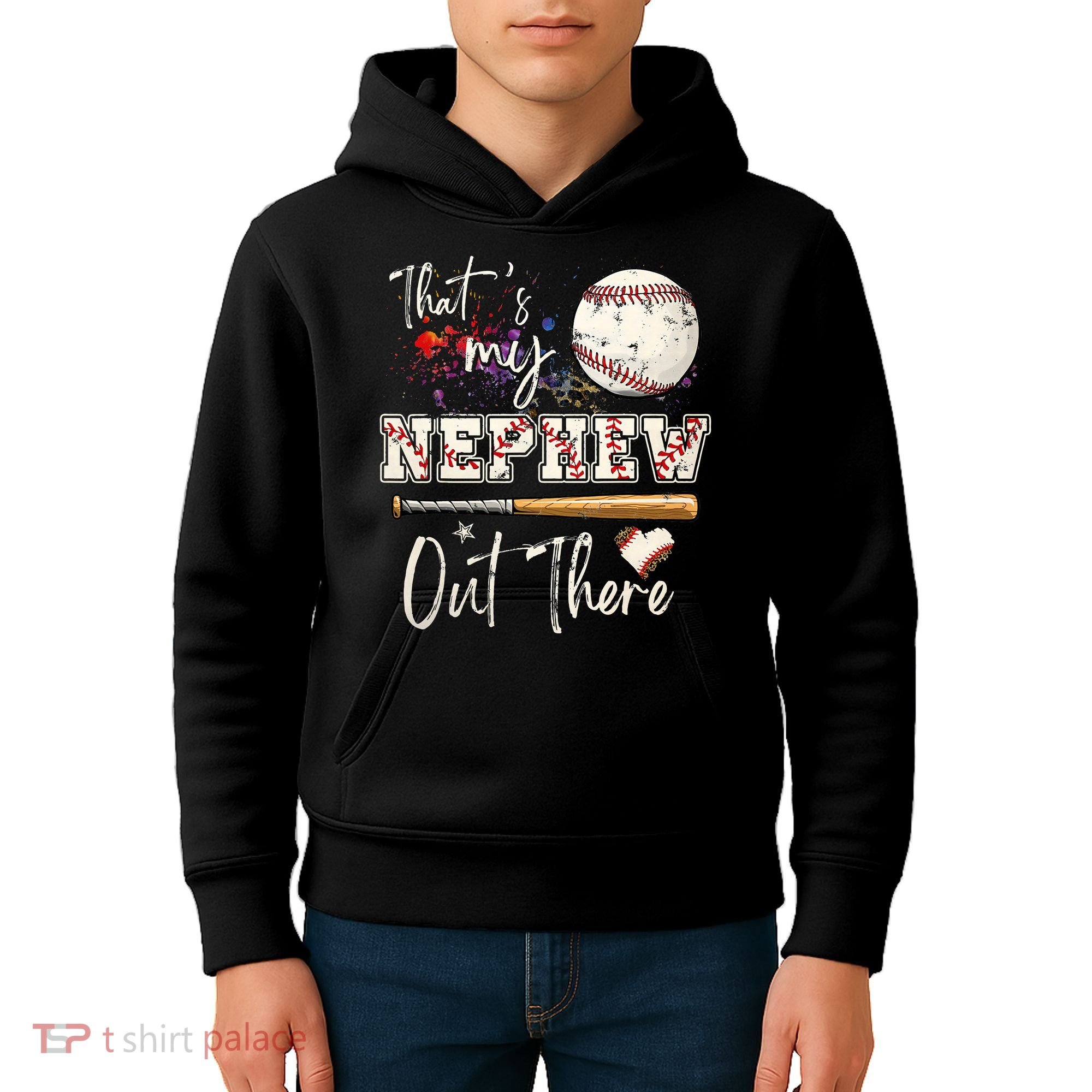 That's My Nephew Out There Baseball Aunt for Mothers Day Kids Hoodie