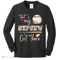 That's My Nephew Out There Baseball Aunt for Mothers Day Kids Long Sleeve Shirt thumb 0