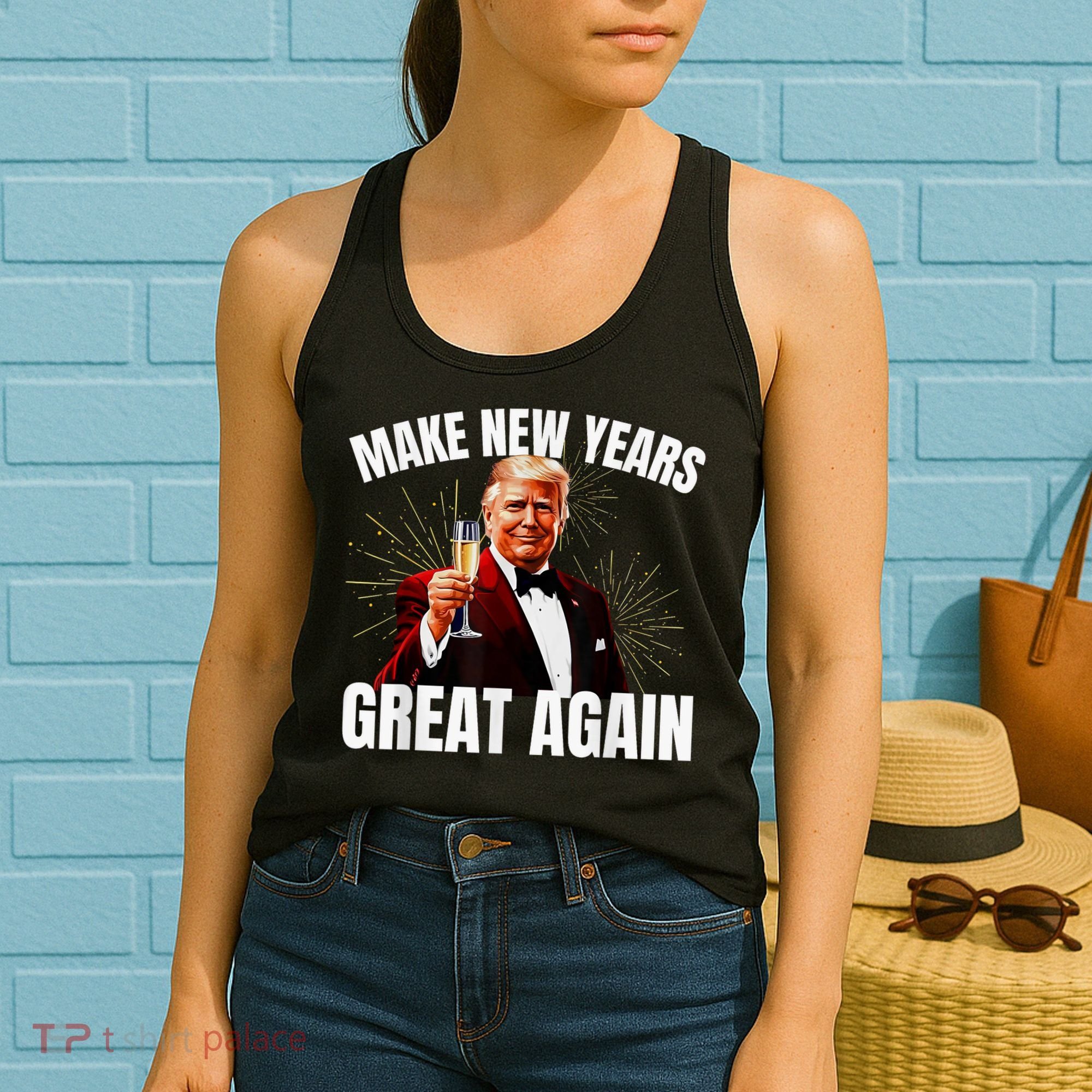 Trump Make New Year Great Again Happy New Years Eve Day 2025 Women's Tank Top