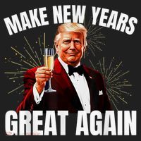 Trump Make New Year Great Again Happy New Years Eve Day 2025 Golf Towel thumb 3